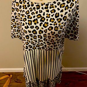 Mixed media print dress. Super soft and such fun print